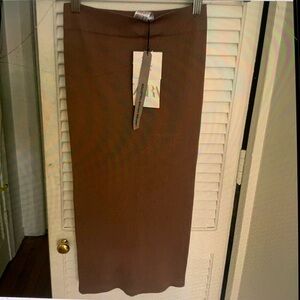ZARA | NWT | BODYCON PENCIL SKIRT | XS | COFFEE